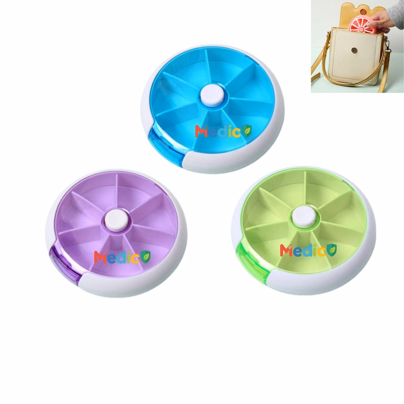 Round 7 Compartments Rotating Pill Organizer