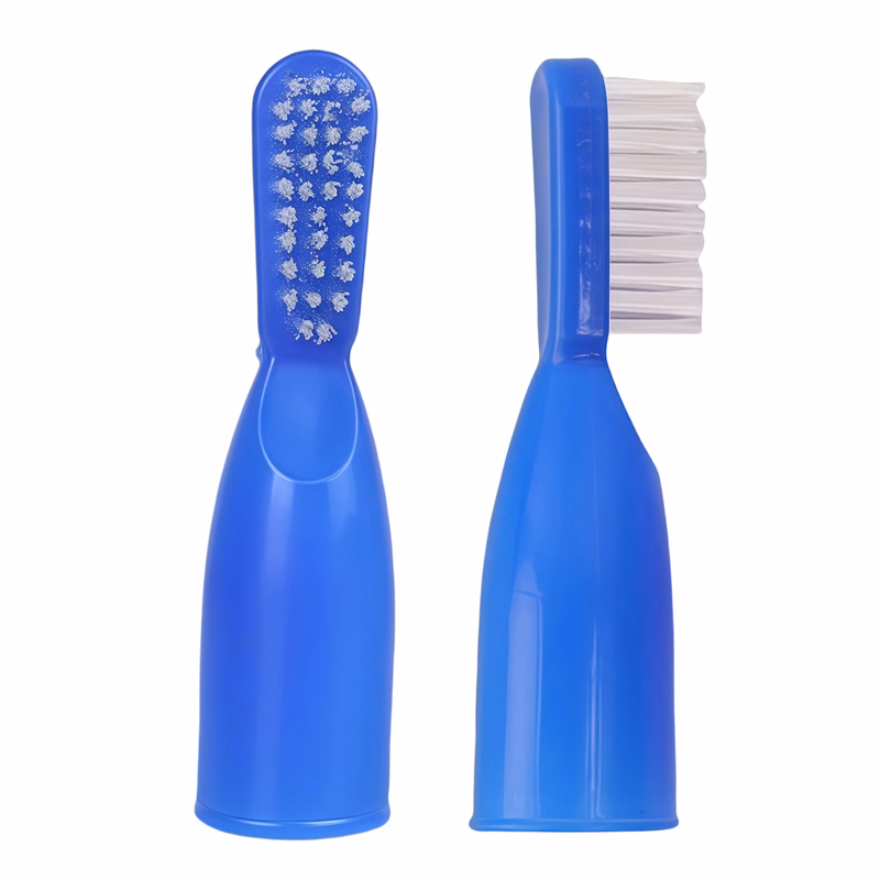 3" Safe Finger Toothbrush with Soft Short Handle, Non-Slip Grip