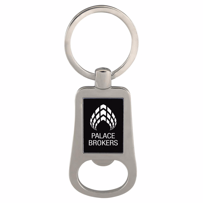 2 1/8" Silver Laserable Bottle Opener Keychain