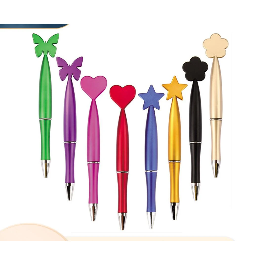 Single Ring Ballpoint Pen Butterfly Star Flower Heart Shape 1