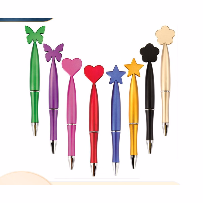 Single Ring Ballpoint Pen Butterfly Star Flower Heart Shape