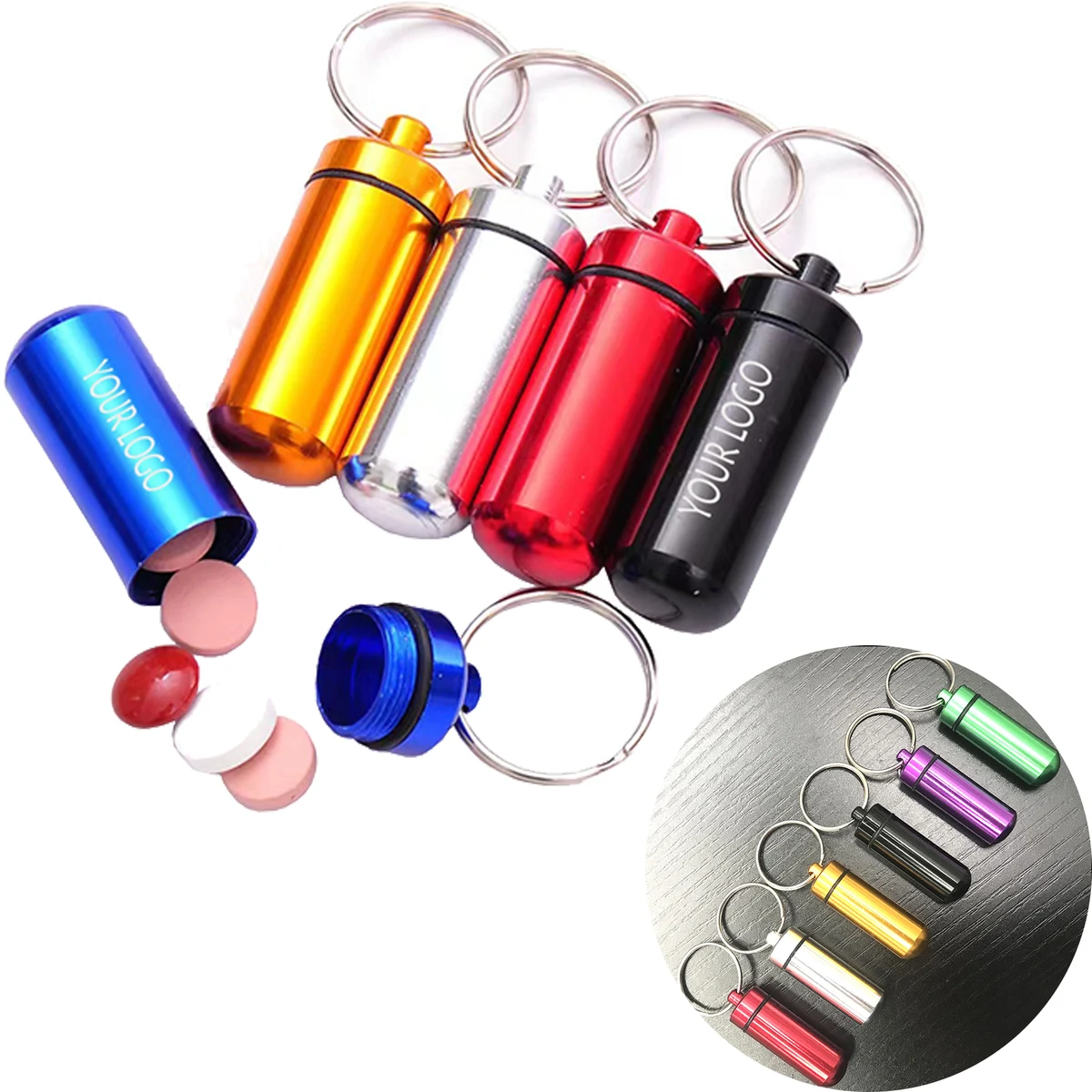 MOQ 50pcs Aluminum Mini Pill Bottle 1