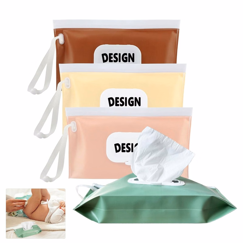 MOQ50 Refillable Flip Top Wet Wipes Bag
