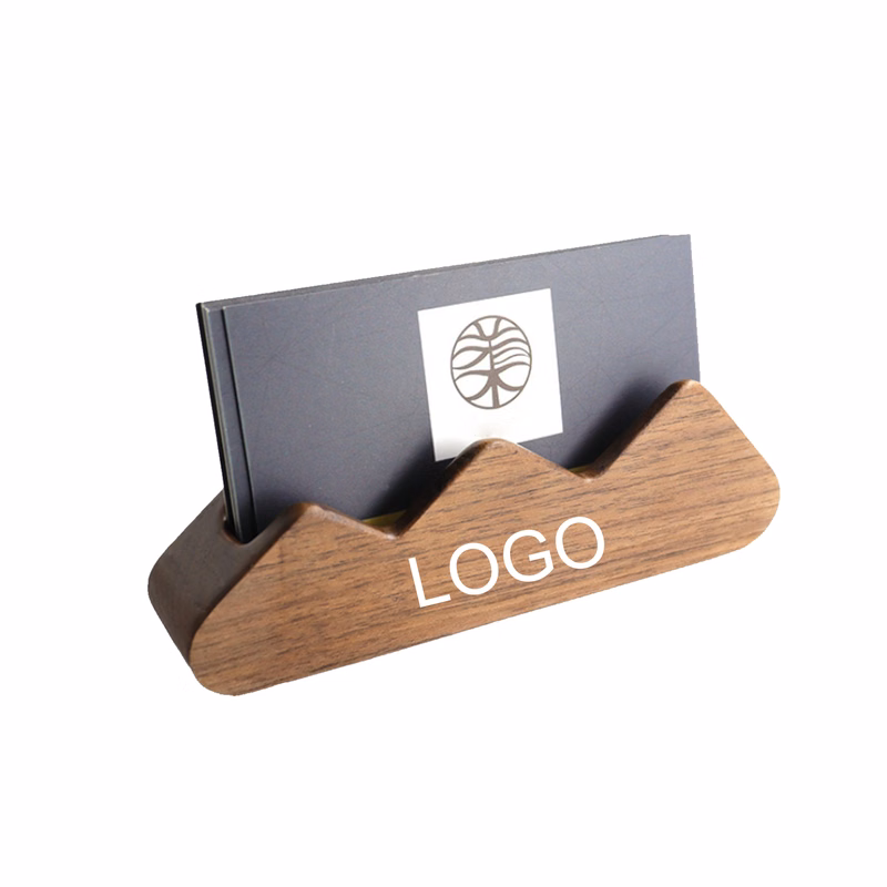 Wooden Mountain Peak Business Card Holder