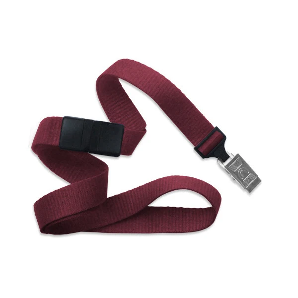 5/8" Blank Breakaway Lanyard w/Bulldog Clip (Maroon Red) 1