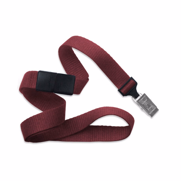5/8" Blank Breakaway Lanyard w/Bulldog Clip (Maroon Red)