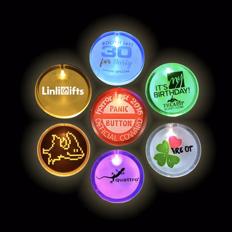 Lighted Glow LED Button / Pin Badge