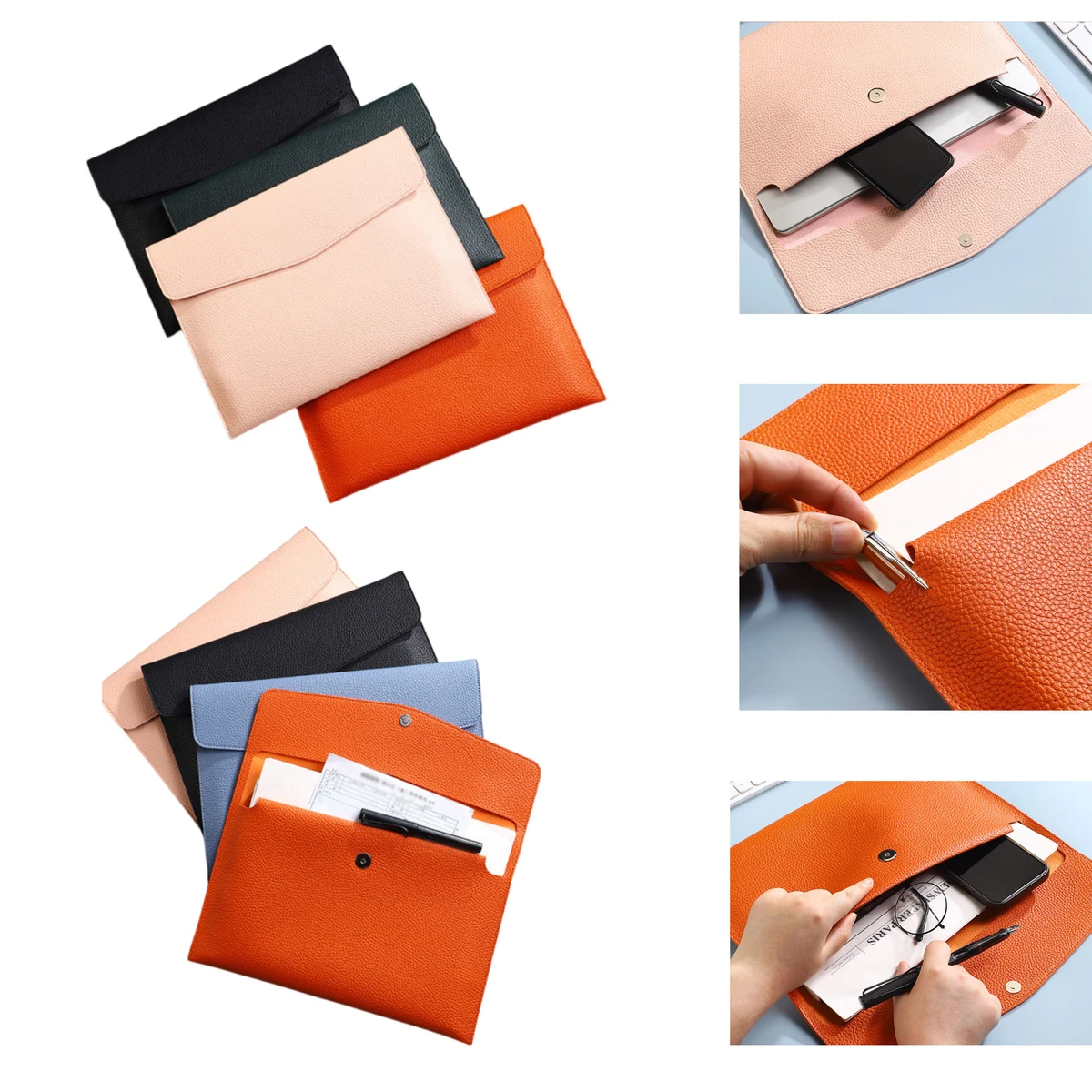 PU Leather A4 Document Bag File Folder 1