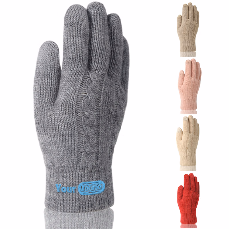 Acrylic Double Layer Warm And Cold Resistant Knitted Gloves
