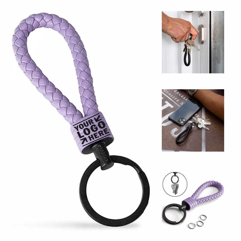 Stainless Steel Additional Small Key Ring Leather Keychain