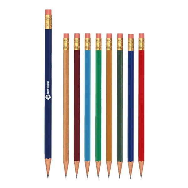 Branded Hex Pencil with Pink Eraser 1