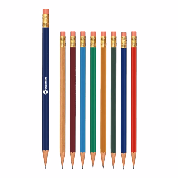 Branded Hex Pencil with Pink Eraser