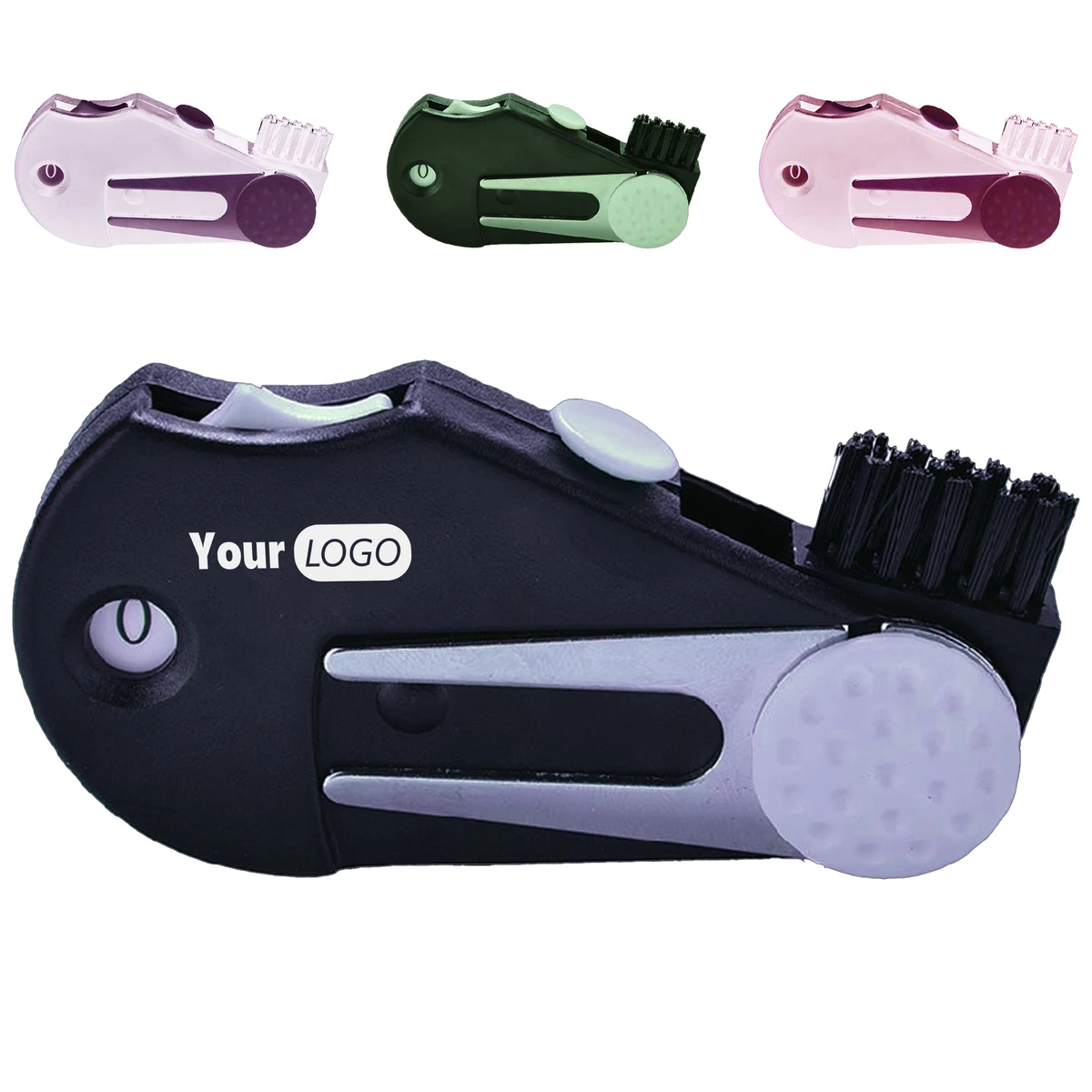 Plastic Compact Multi-Tool Brush For Cleaning, promotional household item with logo imprint 1