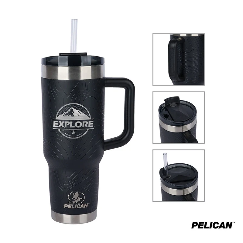 Pelican Porter™ 40 oz. Topographical Recycled Double Wall Stainless Steel Travel Tumbler 1