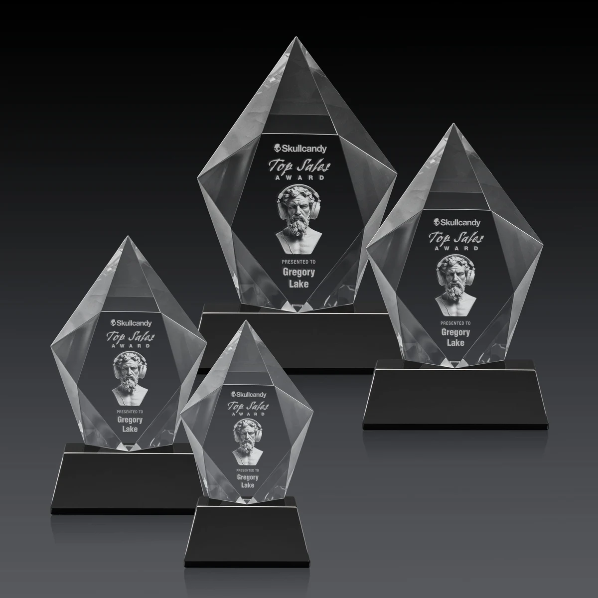 Devron 3D Award on Base - Black 1