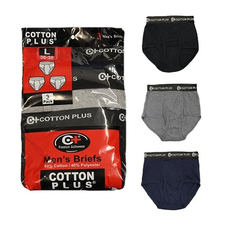 Cotton Plus Men's Briefs - Assorted XL 3 Pack 1