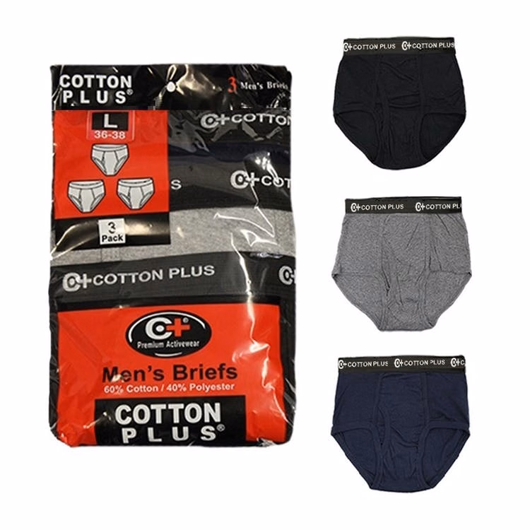 Cotton Plus Men's Briefs - Assorted XL 3 Pack