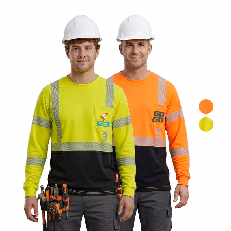 3.8 Oz. Polyester Class 3 Color Block Segmented Tape Safety T-Shirt with Pocket