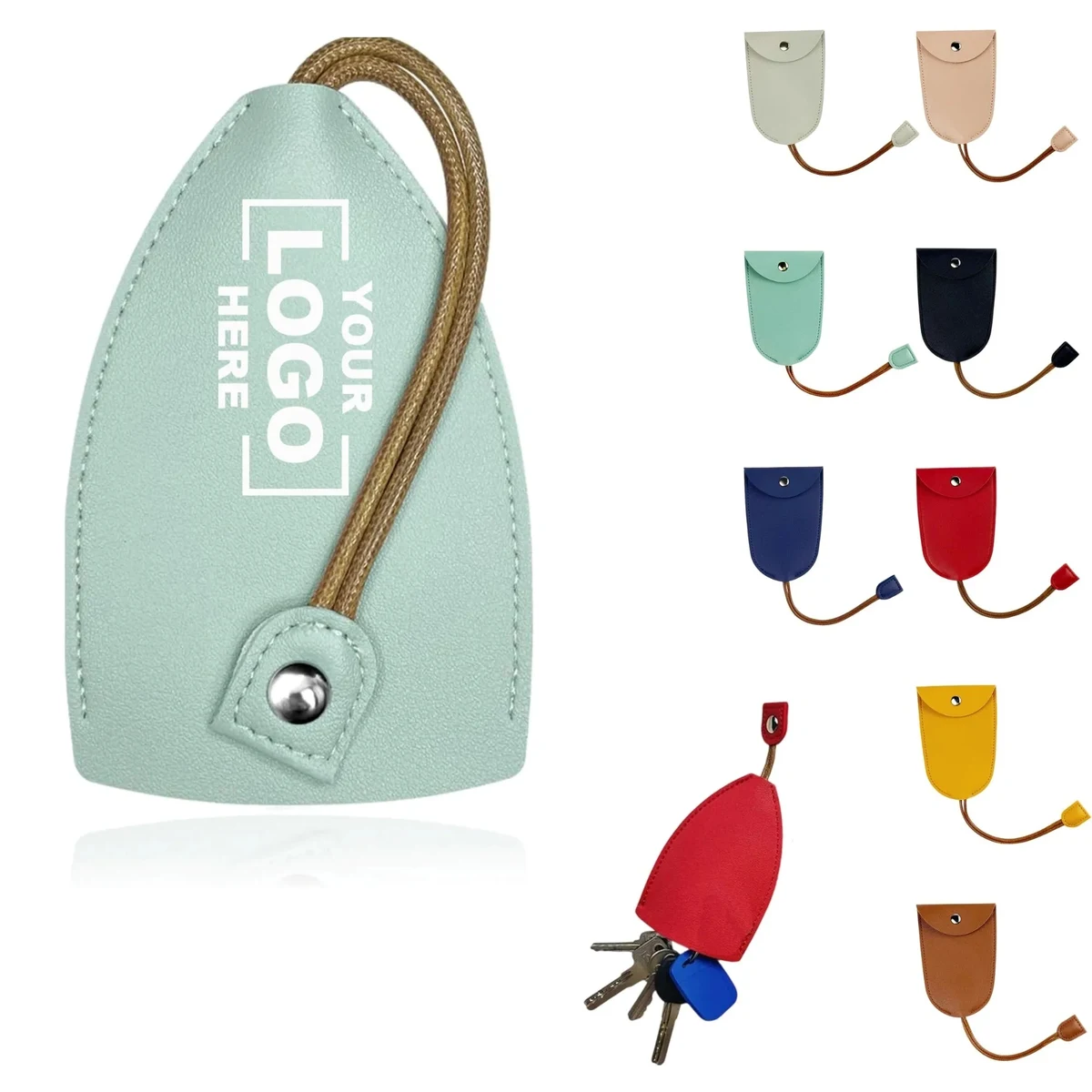 PU Portable Large Capacity Drawstring Keychain Pendant 1