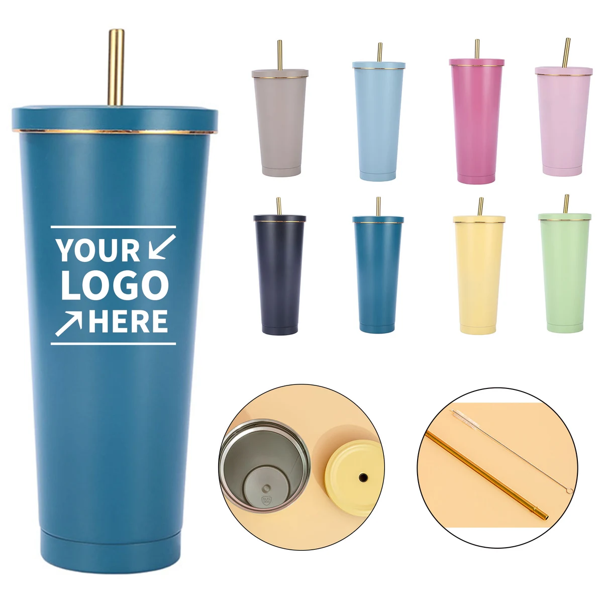 Stainless Steel Tumbler With Lid And Straw 1