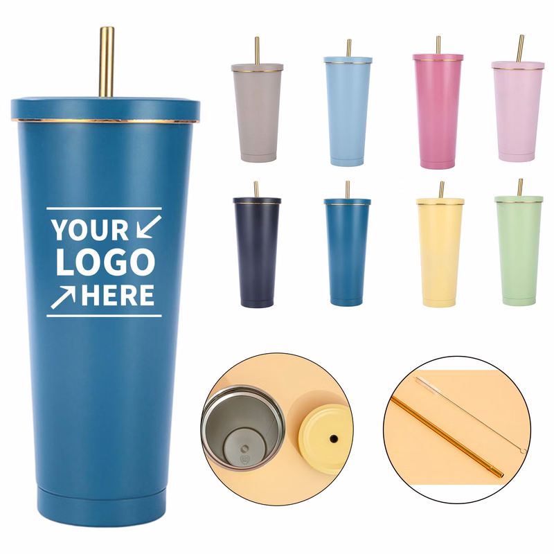 Stainless Steel Tumbler With Lid And Straw