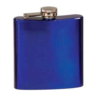 6oz Stainless Steel Flask - Glossy Blue 1