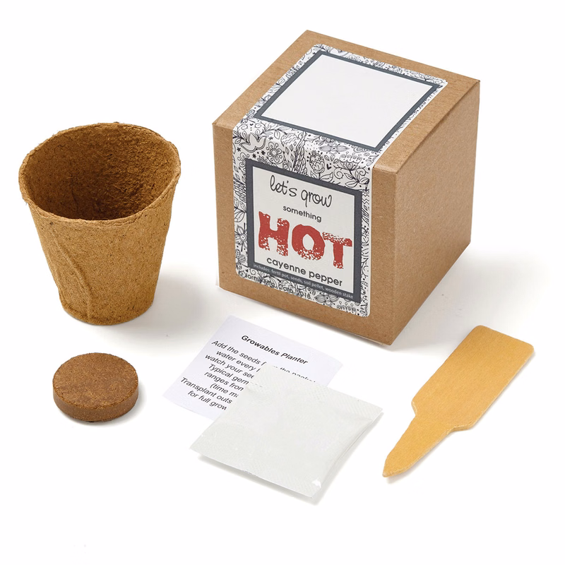 Cayenne Peppers Growables Planter in Kraft Gift Box