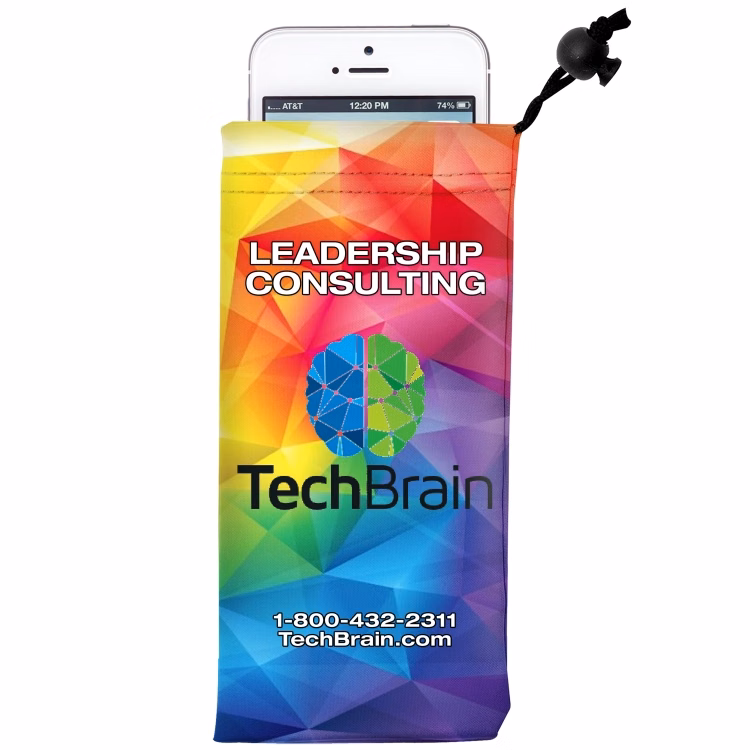 4" x 7-1/2" "Clean-n-Carry Color Blast" Full Color Sublimation Imprinted Microfiber Cell Phone