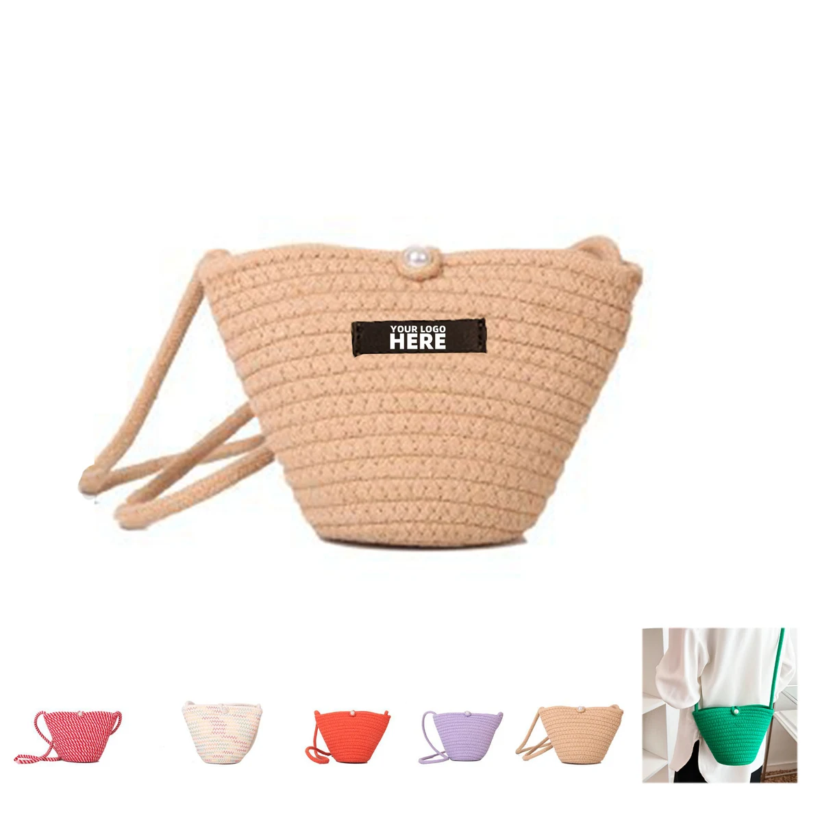 Cotton Woven Tote Bag, custom tote bag with logo imprint 1