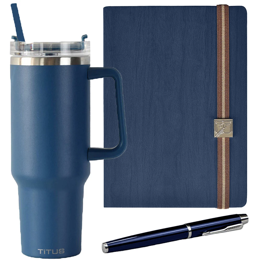 TiTUS® 30 oz Travel Mug, Melange Executive Notebook & Pen Gift Set 1