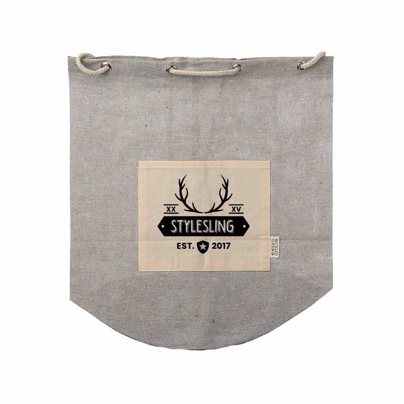 Recycled Cotton Drawstring Backpack (1 Color Imprint)