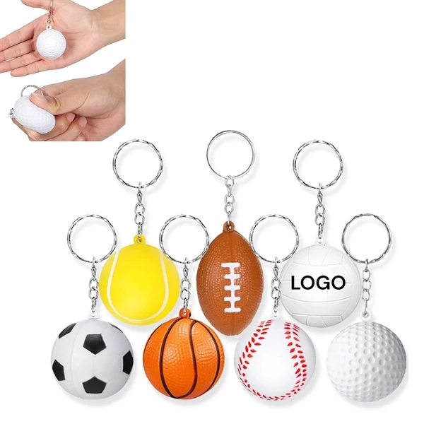 Custom 1.57" Stress Relief Keychain Ball — Corporate & Trade Show Novelty Giveaway 1