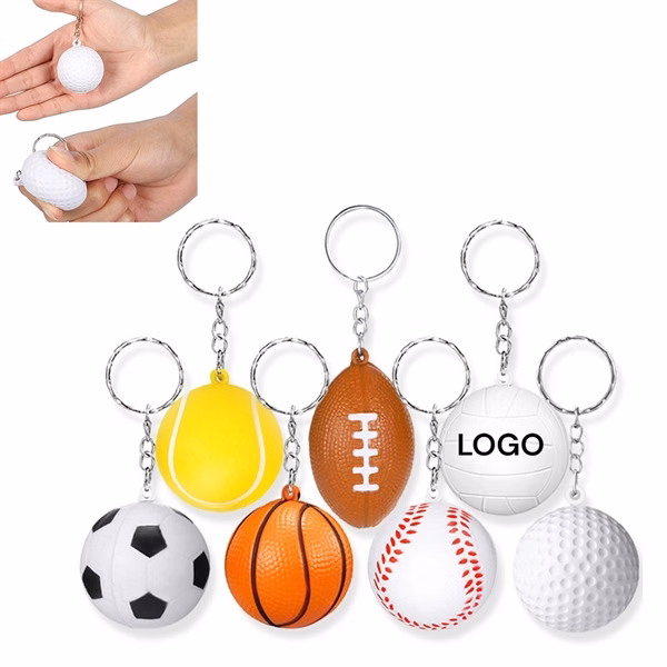 Custom 1.57" Stress Relief Keychain Ball — Corporate & Trade Show Novelty Giveaway