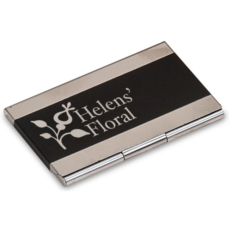 3 3/4" x 2 1/2" Black Business Card Holder 1