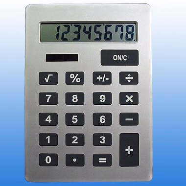 Dual- Powered SILVER JUMBO CALCULATOR