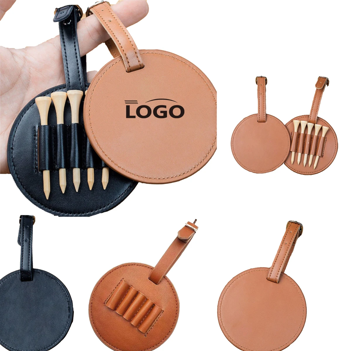 Leather Golf Tee Holder With Waist Strap 1