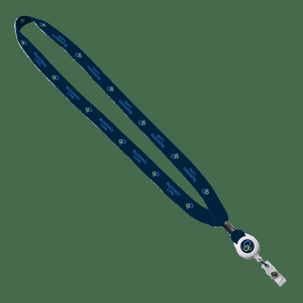 5/8" Dye-Sublimated Lanyard w/ Retractable Badge Reel