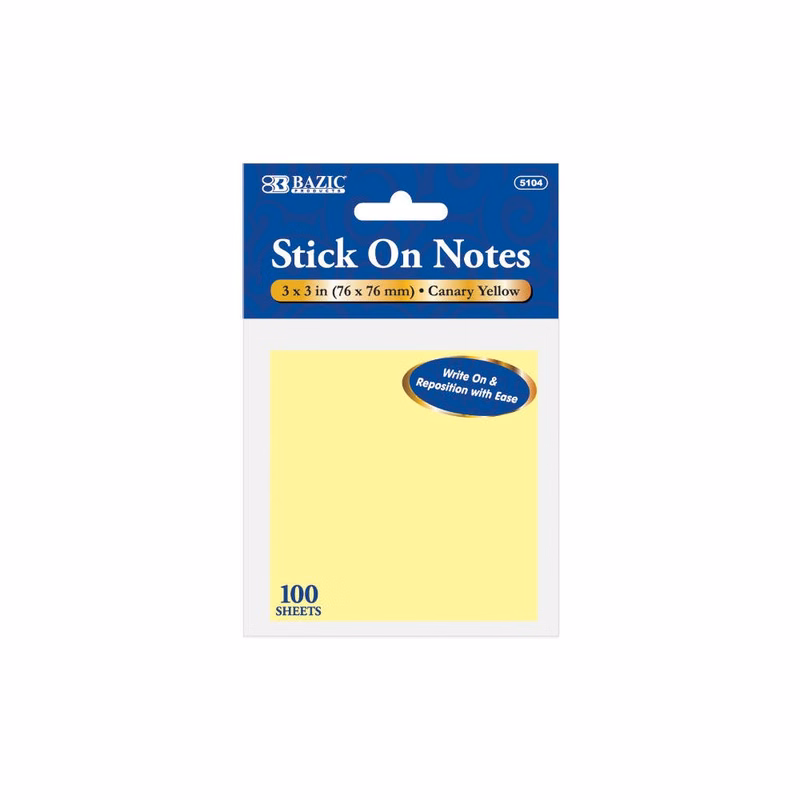 Stick On Notes - 100 Sheets Yellow