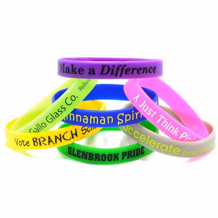 1/2" Printed Silicone Wristband Bracelet - RUSH
