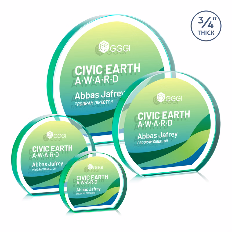 Maren Hemisphere VividPrint™ Double Sided Award - Emerald