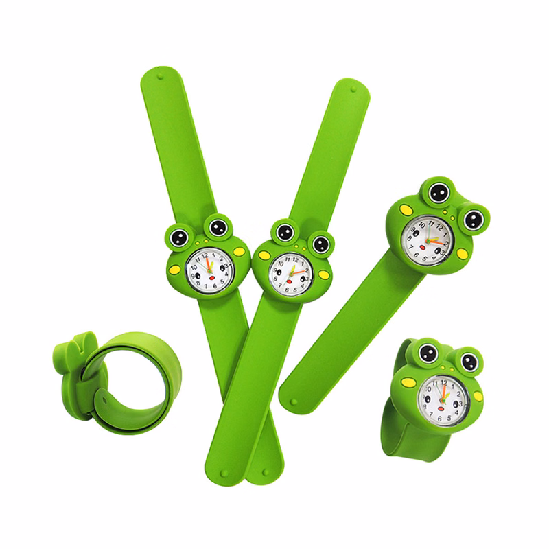 Children silicone watch cartoon frog clap ring