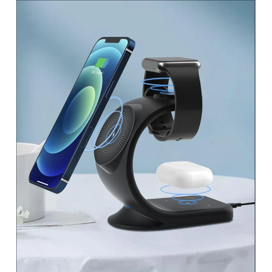 Fast Charging Magnetic 3 In 1 Wireless Charger 1