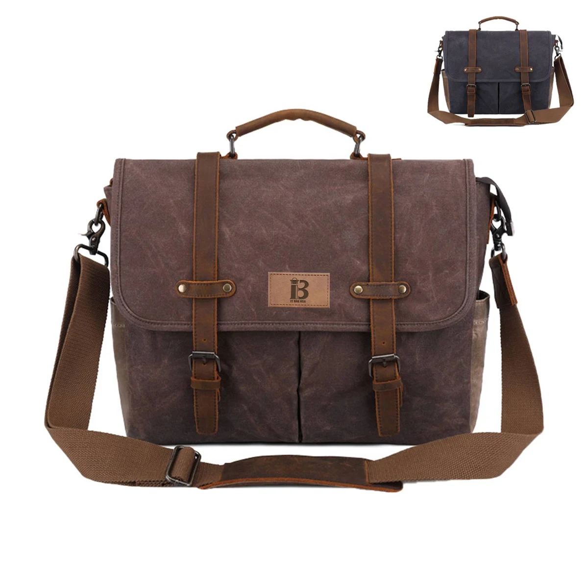 PU Leather Travel Messenger Crossbody Bag 1