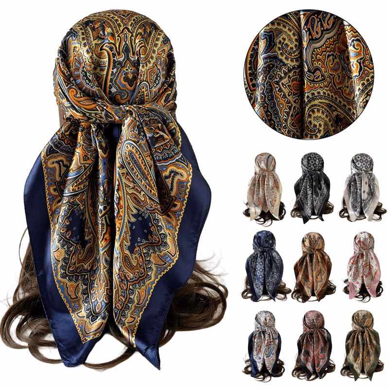 35'' Square Imitation Silk Custom Scarf