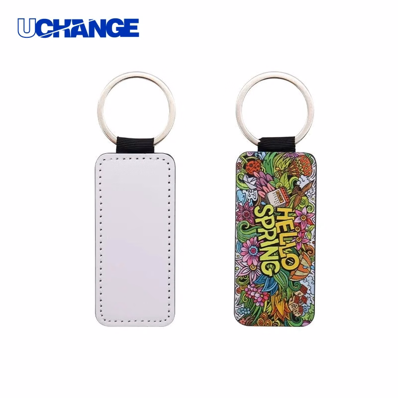 Custom Rectangular PU Key Chain Accessory
