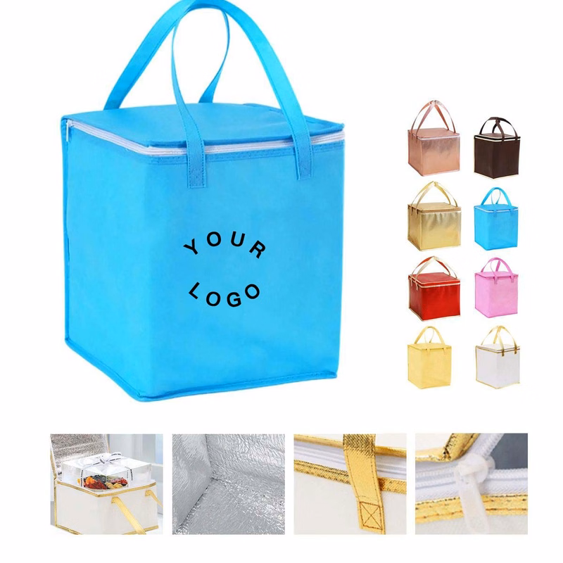 Zip Cooler Tote Bag Insulated Square Design