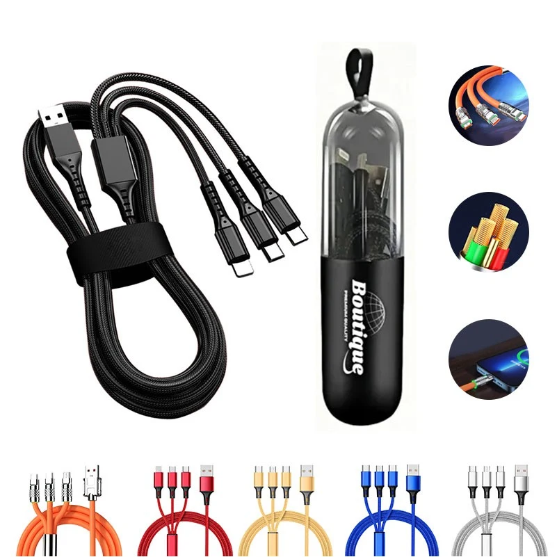 3" 1 Fast Charging Cable In Capsule Case With Key Loop 1