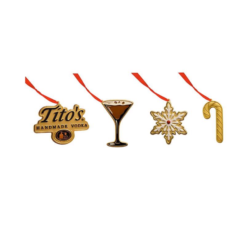 4-Pack Custom Molded Enamel Christmas Ornaments