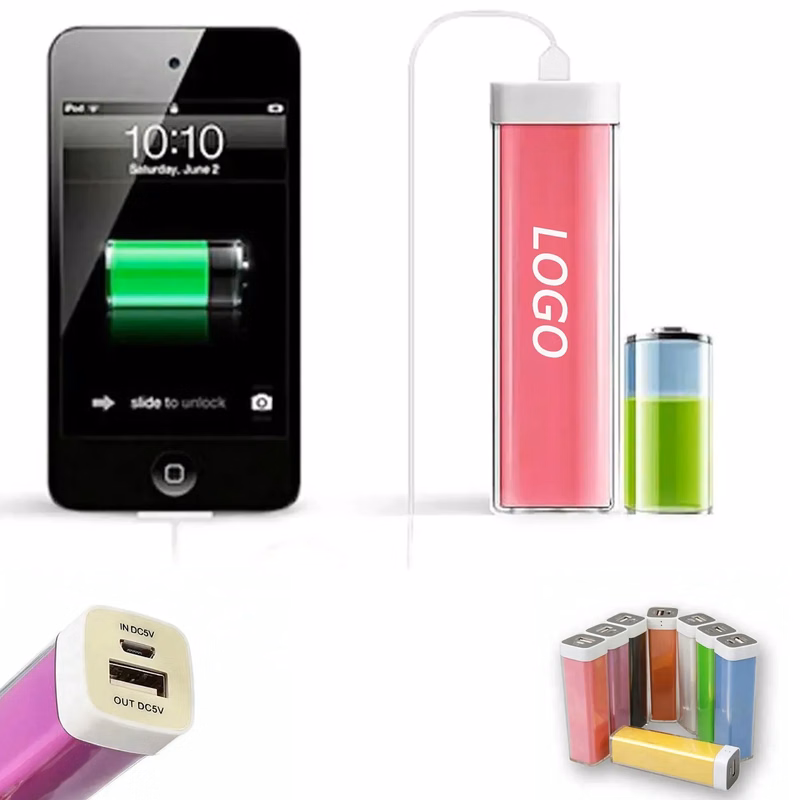 Cylindrical Lipstick Portable Power Bank 2600mah