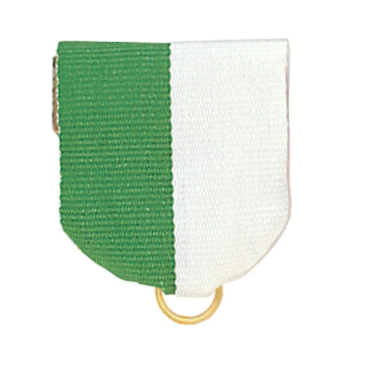 Green/White Pin Drape Ribbon with Jump Ring 1